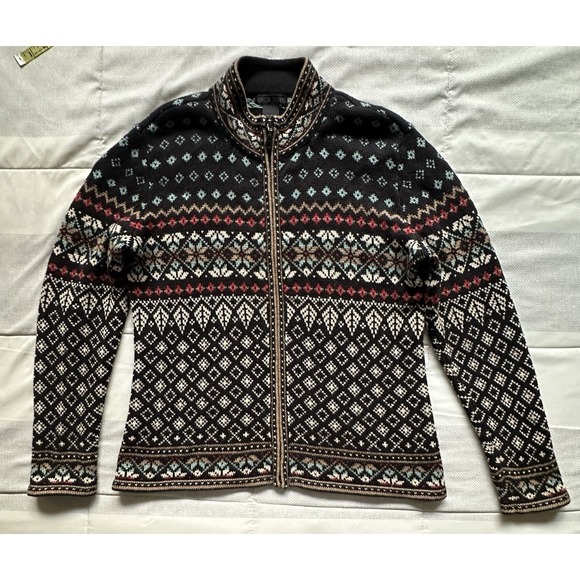 Nomadic Traders Sweaters - Nomadic Traders Full Zip Cardigan Sweater M Fair Isle Black Multicolor Nordic